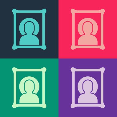 Pop sanat Hıristiyan simgesi renk arkaplanında izole edilmiş. Vektör