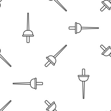 Gri çizgili eskrim ikonu beyaz arka planda izole edilmiş kusursuz desen. Spor malzemeleri. Vektör