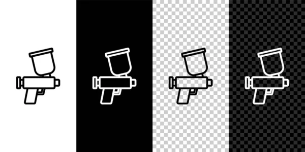 Set Line Icono Pistola Pintura Aislada Sobre Fondo Blanco Negro — Archivo Imágenes Vectoriales