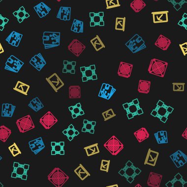 Kripto para birimi cüzdanı, Blockchain teknolojisi, dizüstü bilgisayarı, kazması ve ASIC Madencisi ile kusursuz desenli madencilik. Vektör.