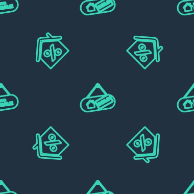 Satıldı, ev perkantı ve satılığa çıkarıldı tabelasını işaretle. Vektör.