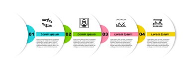 Klasik silahlar, aranıyor afişi korsanı, batık gemi ve kürekli tekne. Ticari bilgi şablonu. Vektör.
