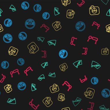 Halat direksiyonu, ön ekran sileceği, benzin istasyonundaki yağ dolgu kapağı ve kamyon yan aynasını pürüzsüz desene ayarlayın. Vektör.