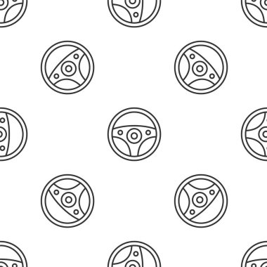 Gri çizgili direksiyon ikonu beyaz arka planda izole edilmiş kusursuz desen. Araba tekeri ikonu. Vektör