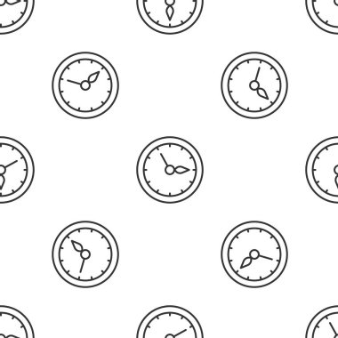 Gri çizgi sauna saat simgesi beyaz arka planda izole edilmiş kusursuz desen. Sauna zamanlayıcısı. Vektör