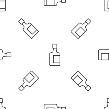 Gri çizgi tekila şişesi ikonu beyaz arka planda izole edilmiş pürüzsüz desen. Meksika alkolü. Vektör