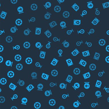 Hristiyan haçı, Yahudi takvimi, Davut Yıldızı ve kusursuz desen. Vektör