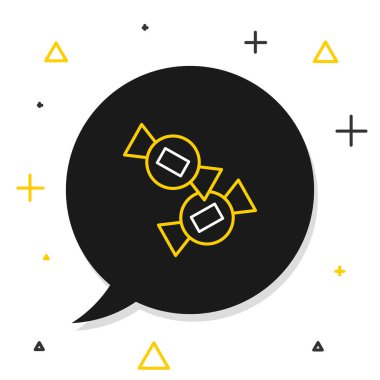 Çizgi Şekeri simgesi beyaz arkaplanda izole edildi. Renkli taslak konsepti. Vektör