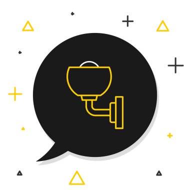 Hat Duvarı lambası ya da lamba simgesi beyaz arkaplanda izole edilmiş. Duvar lambası ışığı. Renkli taslak konsepti. Vektör