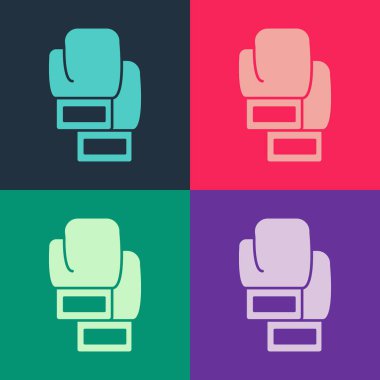 Pop Art Boks eldiveni ikonu renk arkaplanda izole edilmiş. Vektör