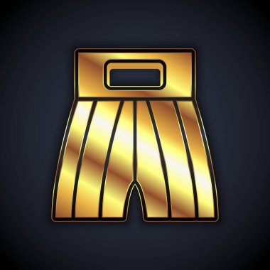 Altın Boks kısa simgesi siyah arkaplanda izole edildi. Vektör