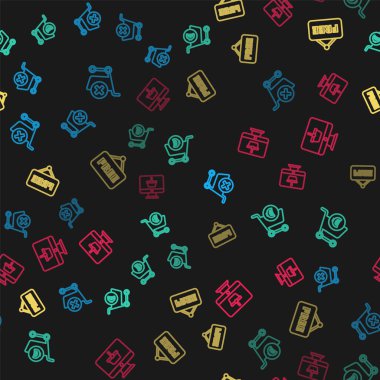 Alış veriş arabasını, alışveriş arabasını ve avroyu kaldırın. Ücretsiz ve ekran sepetli etiketi, pürüzsüz desenli. Vektör.