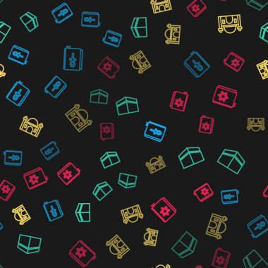 Hatlar arası ankh kitabı, Kabe camisi, Müslüman camisi ve Musevi torası kusursuz desenli. Vektör