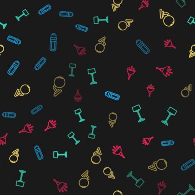 Led lambasını, yer lambasını, duvar lambasını ve avizeyi pürüzsüz desene ayarlayın. Vektör