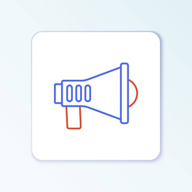 Beyaz arkaplanda Hat Megafonu simgesi izole edildi. Sözcü işareti. Renkli taslak konsepti. Vektör