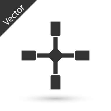 Gri Tekerlek anahtarı simgesi beyaz arkaplanda izole edildi. Tekerlek desteği. Vektör