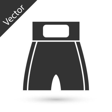 Gri boks kısa simgesi beyaz arkaplanda izole edildi. Vektör