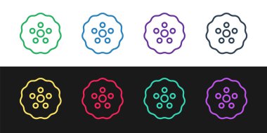 Dişli simgesini siyah ve beyaz arkaplanda izole et. Çarklı teçhizat ayarları. İşçi sembolü. Vektör