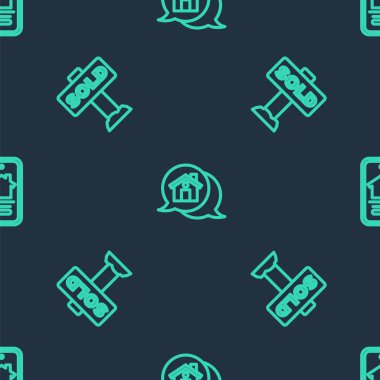 Gayrimenkul mesaj evini ayarla, metin satıldı ve çevrimiçi düzgün bir şablona sahip. Vektör