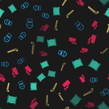 Kova, bahçe çiti, testere ve hortum ya da yangın hortumunu düzgün bir şekilde yerleştirin. Vektör.