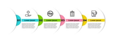 Cross hastanesi sağlık sigortası, diyet yok, listeli pano, çay ve yaprak. Ticari bilgi şablonu. Vektör