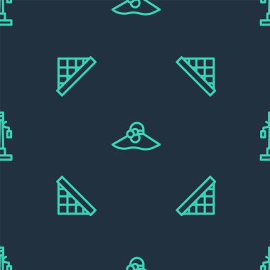 Zarif kadın şapkası, Louvre Müzesi ve sokak lambası kusursuz desenli. Vektör