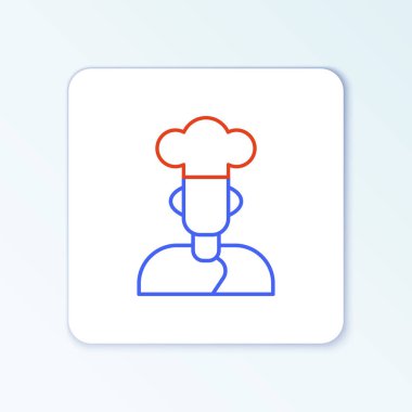 Cook çizgi simgesi beyaz arkaplanda izole edildi. Şef sembolü. Renkli taslak konsepti. Vektör
