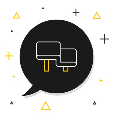 Beyaz arka planda izole edilmiş Hat Sauna ahşap ikonu. Renkli taslak konsepti. Vektör