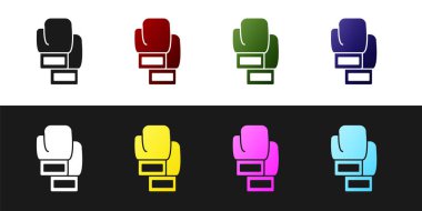 Siyah beyaz arkaplanda boks eldiveni simgesini izole et. Vektör