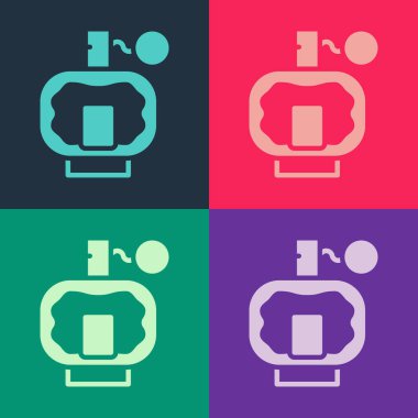 Pop Art Traş Kolonyası ikonu renk arkaplanında izole edilmiş. Parfüm spreyi ikonu. Erkek parfüm şişesi. Vektör