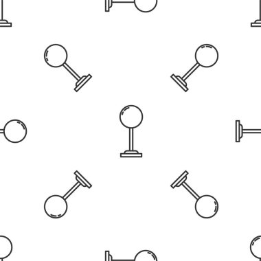 Gri çizgi yer lambası ikonu beyaz arka planda izole edilmiş pürüzsüz desen. Vektör