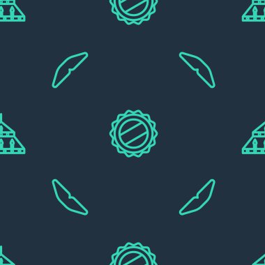 Şişe kapağı, ev yapımı turta ve pürüzsüz desenli devasa çelik avize. Vektör.