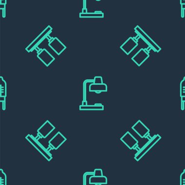 Çizgi masa lambasını, ray ışıklarını, lambaları ve diyotu kusursuz bir şekilde yayan ışığı ayarla. Vektör