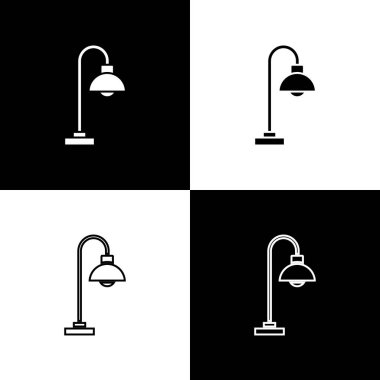 Kat lambası simgesini siyah ve beyaz arkaplanda izole et. Vektör