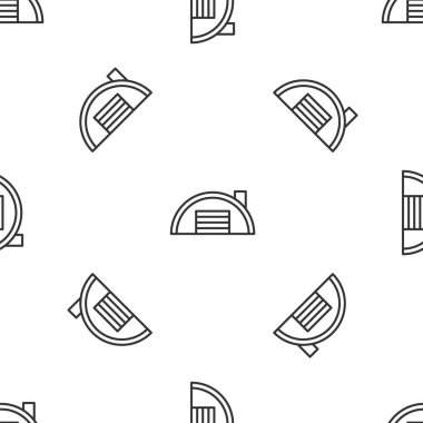 Gri çizgi Depo ikonu beyaz arka planda kusursuz desen izole etti. Vektör