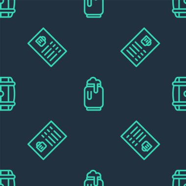 Bira kutusunu köpükle, menü ile ve tahta fıçıyı pürüzsüz desene göre ayarla. Vektör