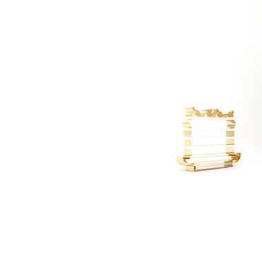 Altın Kek simgesi beyaz arkaplanda izole edildi. Doğum günün kutlu olsun. 3d illüstrasyon 3B canlandırma.