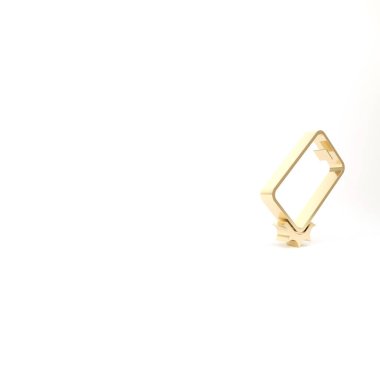 Altın Şok geçirmez cep telefonu simgesi beyaz arkaplanda izole edildi. 3d illüstrasyon 3B canlandırma.