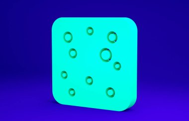 Mavi arkaplanda yeşil bira baloncukları ikonu izole edildi. Minimalizm kavramı. 3d illüstrasyon 3B canlandırma.