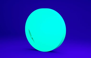 Yeşil Sauna saat simgesi mavi arkaplanda izole edildi. Sauna zamanlayıcısı. Minimalizm kavramı. 3d illüstrasyon 3B canlandırma.