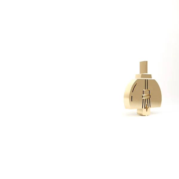 Золота Іконка Люстри Ізольована Білому Тлі Ілюстрація Рендеринга — стокове фото