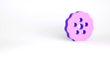 Mor Vites simgesi beyaz arkaplanda izole edildi. Çarklı teçhizat ayarları. İşçi sembolü. Minimalizm kavramı. 3d illüstrasyon 3B canlandırma.