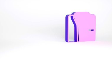 Mor Bornoz simgesi beyaz arkaplanda izole edildi. Minimalizm kavramı. 3d illüstrasyon 3B canlandırma.