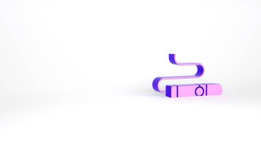 Mor Puro simgesi beyaz arkaplanda izole edildi. Minimalizm kavramı. 3d illüstrasyon 3B canlandırma.