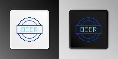 Gri arka planda izole edilmiş bira ikonlu çizgi kapağı. Renkli taslak konsepti. Vektör