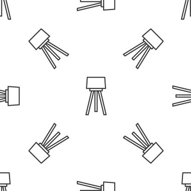 Gri çizgi yer lambası ikonu beyaz arka planda izole edilmiş pürüzsüz desen. Vektör