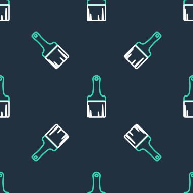 Çizgi fırçası simgesi siyah arkaplanda izole edilmiş kusursuz desen. Vektör