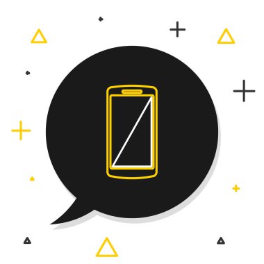 Hat Smartphone, beyaz arkaplanda izole edilmiş cep telefonu simgesi. Renkli taslak konsepti. Vektör