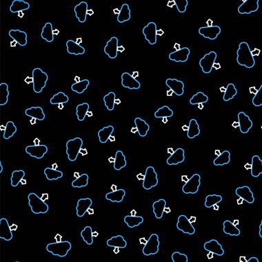 Çizgi Bulutu simgesi indirme simgesi siyah arkaplanda izole edilmiş. Vektör