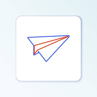 Line Paper plane icon isolated on white background. Paper airplane icon. Aircraft sign. Colorful outline concept. Vector